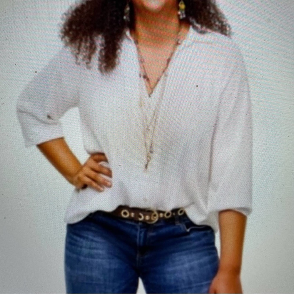 Cabi Off White Ideal Button Up Top Medium NWOT #5715